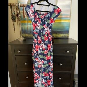 One Clothing floral maxi dress with tie in back